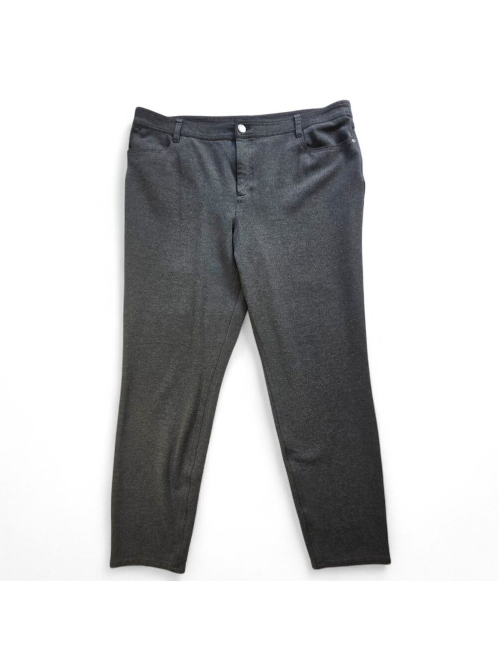 Talbots Womens Gray Slim Fit Pants Size 16 Zip/Button Closure Stretch